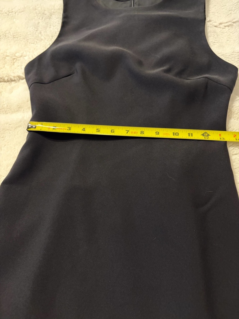Commense Black Mini Dress with White Layered Hem - Picture 5 of 7